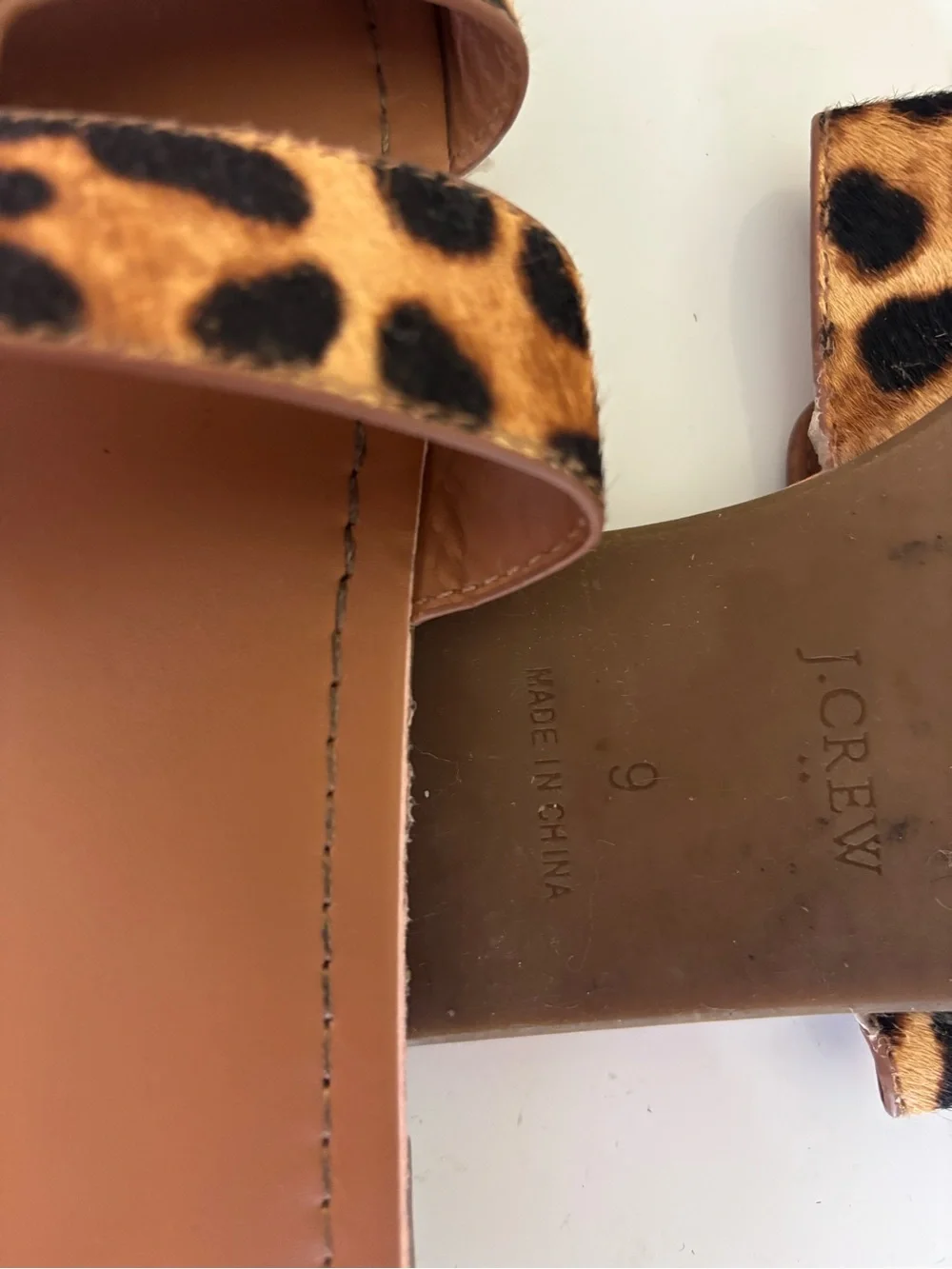 J. Crew Calf hair beachside slide sandals size 9